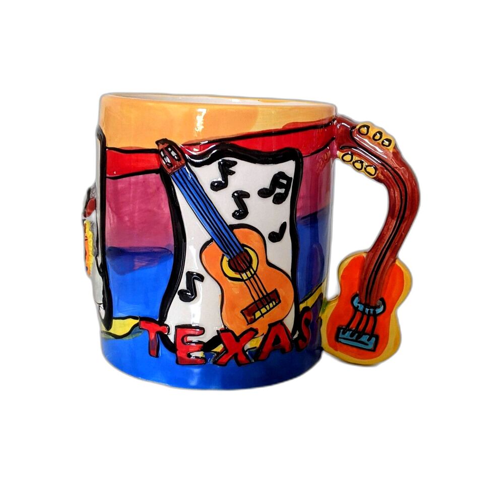 Texas Guitar Country Music Ceramic Coffee Cup Mug